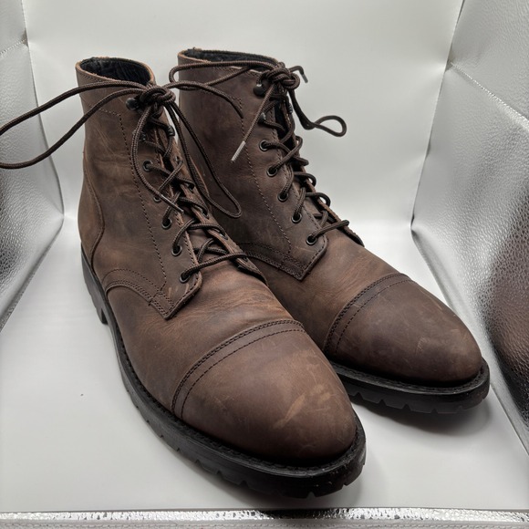 Thursday Boot Co. Brown Lug Sole Captain Lace-Up Boot Men's Size 13.5 Wide EUC